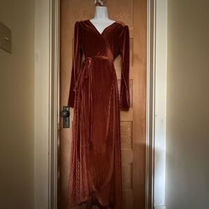 Jada Ribbed Velvet Wrap Dress• baltic Born• medium